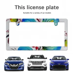 Blue Sky Flower Japanese License Plate Frame (Narrow)