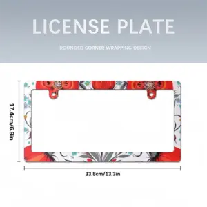 Poppy Flowers In A Pot Japanese License Plate Frame (Narrow)