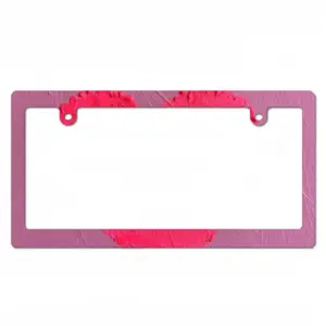 Flashy Pink Heart Japanese License Plate Frame (Narrow)