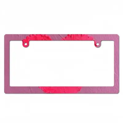 Flashy Pink Heart Japanese License Plate Frame (Narrow)