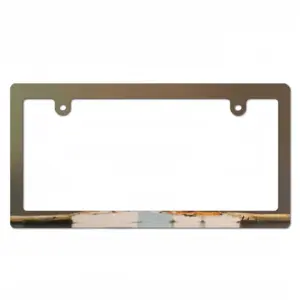 Lagoon With 2 Boats And Trees In Taupe And Green Light Japanese License Plate Frame (Narrow)