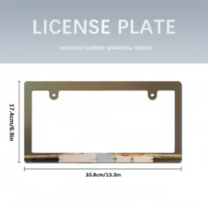 Lagoon With 2 Boats And Trees In Taupe And Green Light Japanese License Plate Frame (Narrow)