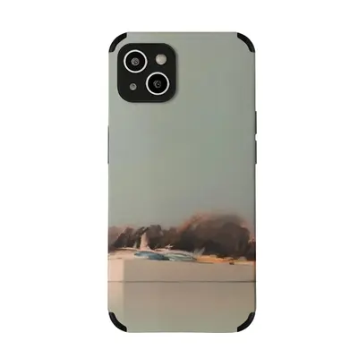 Green Lagoon With One Boat iPhone14 Plus Phone Case (Leather)