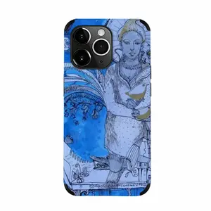 Drawing Ink - Blue Diva iPhone14 Pro Max Phone Case (Leather)