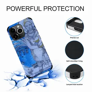 Drawing Ink - Blue Diva iPhone14 Pro Max Phone Case (Leather)