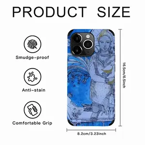 Drawing Ink - Blue Diva iPhone14 Pro Max Phone Case (Leather)