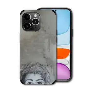 The Artist Thinking About The Real-Time-Quote Of The Dow-Jones And Dax iPhone14 Pro Max Phone Case (Leather)