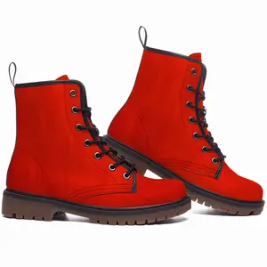 Men Profondo Rosso Leather Work Boots