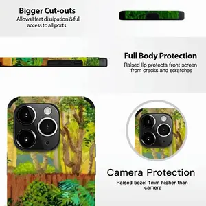 Backyard Garden With Yellow House iPhone14 Pro Phone Case (Leather)