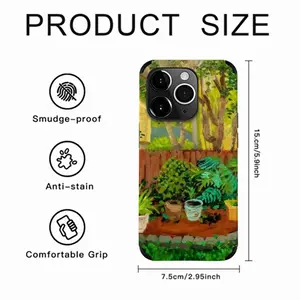 Backyard Garden With Yellow House iPhone14 Pro Phone Case (Leather)