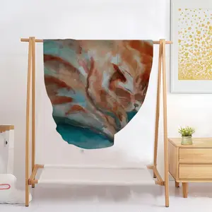 Cat Sleeping ? Flannel Blanket (Round)