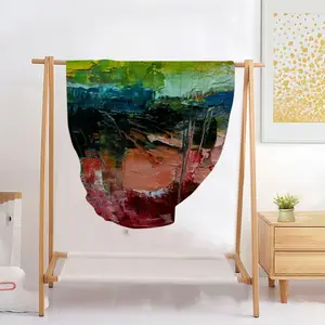 Colored Abstract Flannel Blanket (Round)