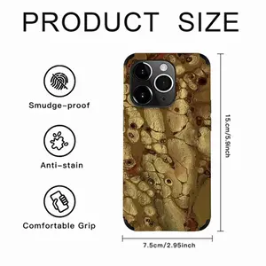 Pure Gold iPhone14 Pro Phone Case (Leather)