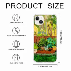 Backyard Garden With Yellow House iPhone14 Plus Phone Case (Silicone)