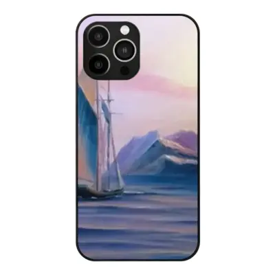 Soft Purple Sea iPhone14 Pro Max Phone Case (Tempered Film)