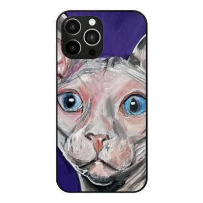 Bald Cat iPhone14 Pro Max Phone Case (Tempered Film)