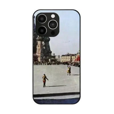 Lady In Red Square iPhone14 Pro Phone Case (Tempered Film)