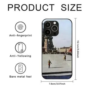 Lady In Red Square iPhone14 Pro Phone Case (Tempered Film)