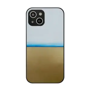 Blue Line With Gold iPhone14 Pro Phone Case (Tempered Film)