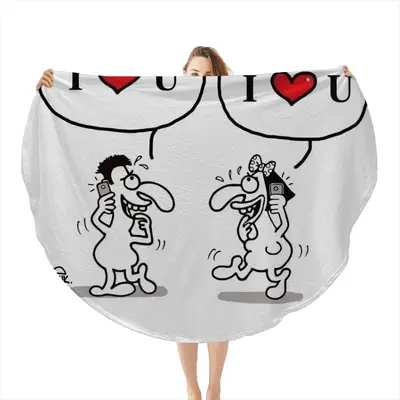 Love Call Flannel Blanket (Round)