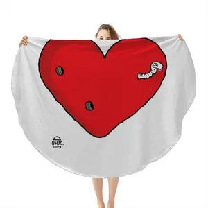 Love Worm Flannel Blanket (Round)