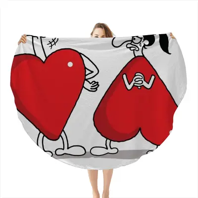 Love Shapes Flannel Blanket (Round)