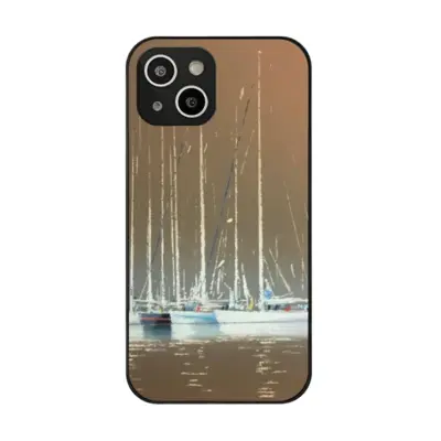 Sailboats In Ocre iPhone14 Pro Phone Case (Tempered Film)