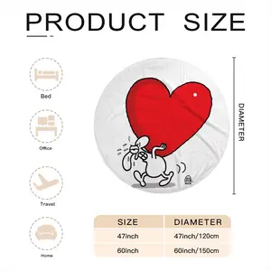 Heavy Love Flannel Blanket (Round)