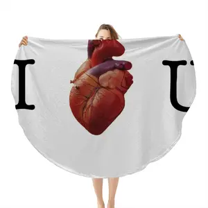 I Love You Flannel Blanket (Round)