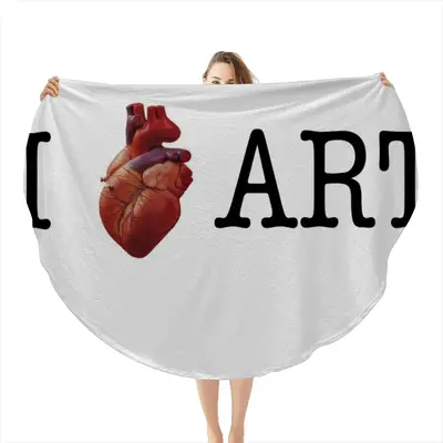 I Love Art Flannel Blanket (Round)