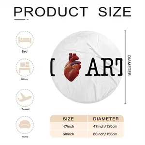 I Love Art Flannel Blanket (Round)