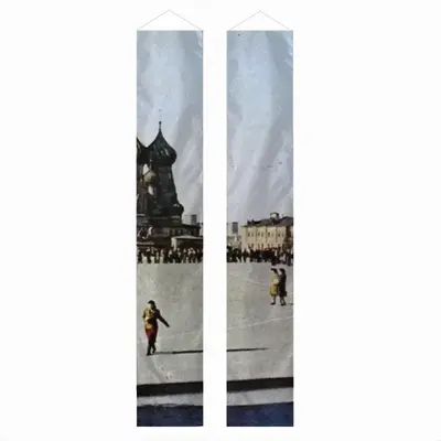 Lady In Red Square Door Curtain Couplet