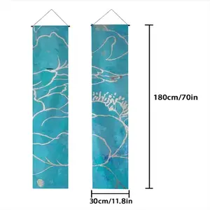 Turquoise Peony Door Curtain Couplet