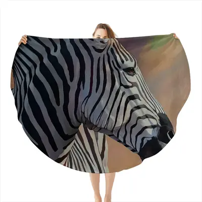 Dreamy Zebra Flannel Blanket (Round)