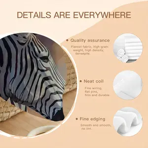 Dreamy Zebra Flannel Blanket (Round)