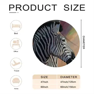 Dreamy Zebra Flannel Blanket (Round)