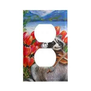 Raccoon Celebrating Spring Socket Panel