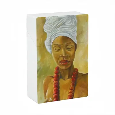 Woman With Red Necklace Cigarette Case