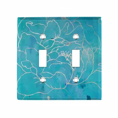 Turquoise Peony Switch Panel (Double Hole)