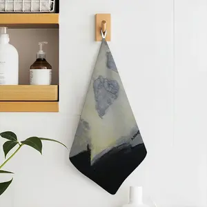 Bird In Silver And Black Hand Towel