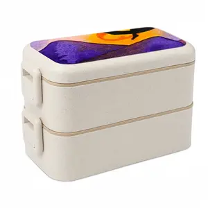 The Moon Fisher - Watercolor Kids Children Fisher Purple Moon Mountain View Landscape Bento Box