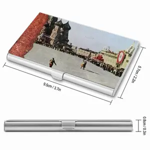 Lady In Red Square Business Card Case