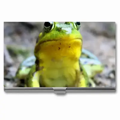 Green Frog Chillin Business Card Case