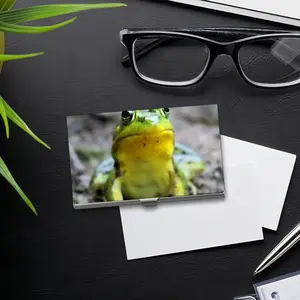 Green Frog Chillin Business Card Case