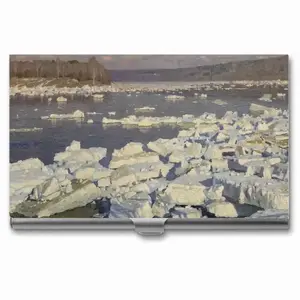 Ice Drift On The Oka Business Card Case