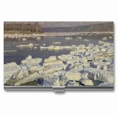 Ice Drift On The Oka Business Card Case