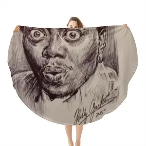 Bernie Mac Portrait Flannel Blanket (Round)