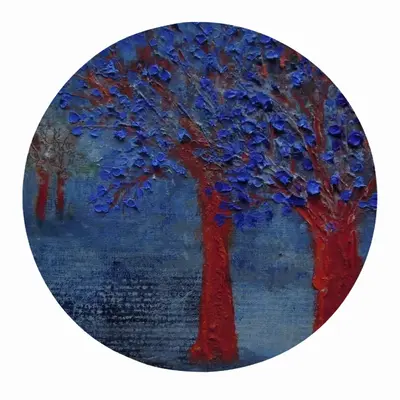 Trees With Blue Leaves Fridge Magnet