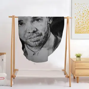 Aubrey Drake Graham Portrait Flannel Blanket (Round)