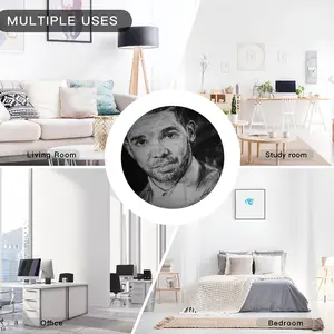 Aubrey Drake Graham Portrait Flannel Blanket (Round)